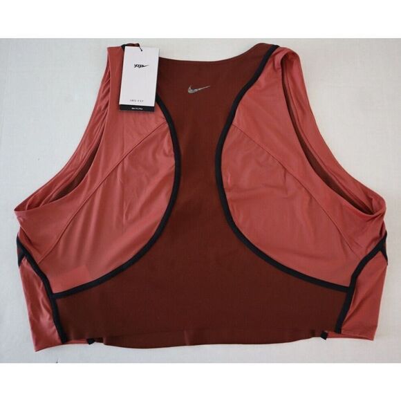 Nike DR0779-217 Women's Plus Sz 1X Brown Dri-Fit Luxe Slim Fit Cropped Tank Top - Picture 2 of 7